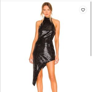 Revolve NBD Mirabelle Midi Dress Black Sequin NWT
